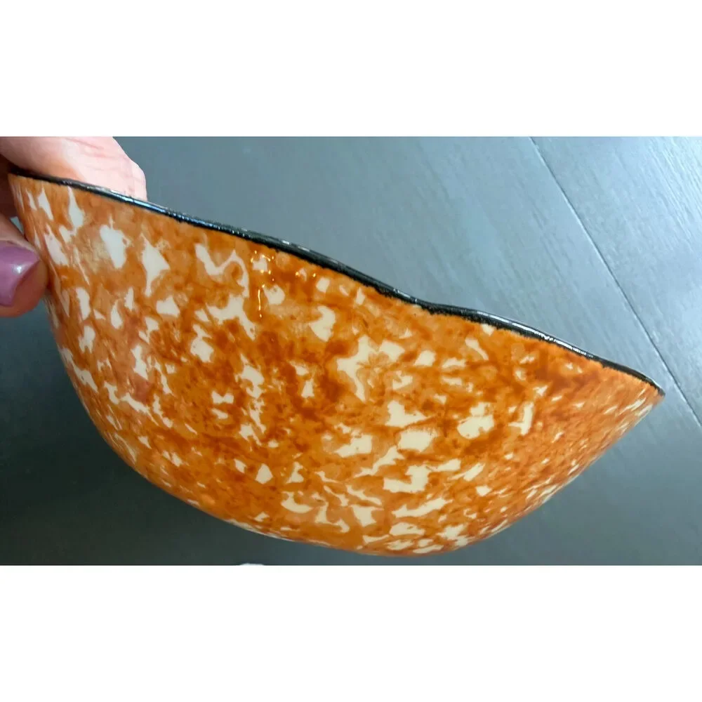 Vintage Stangl Town & Country Hand Painted Orange Sponge Jello Mold or Bundt Pan